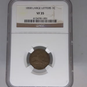 1858 LL - FLYING EAGLE CENT - NGC VF 35