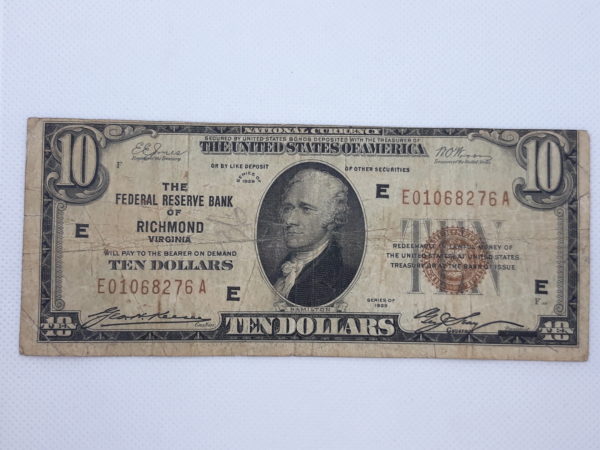 1929 $10 Federal Reserve National Currency - Richmond