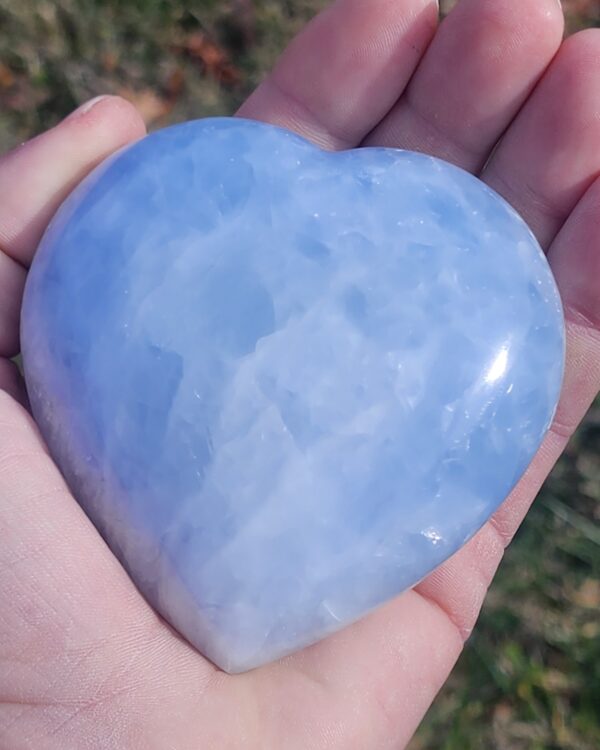 Blue Calcite Polished Heart