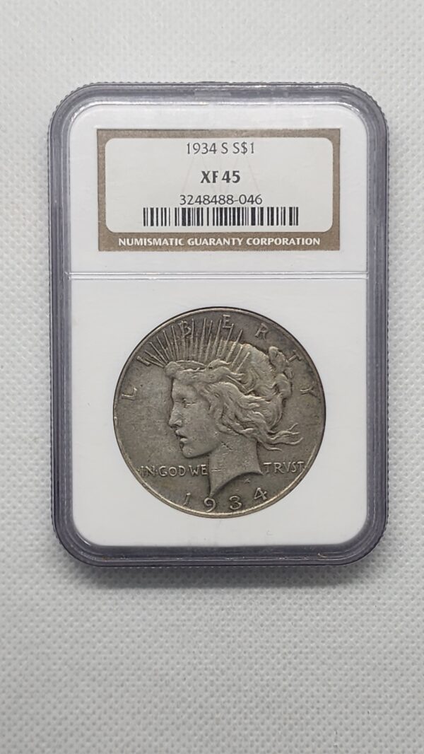 1934 NGC XF 45 Peace Dollar