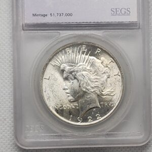 1922 SEGS MS 64 Peace Dollar