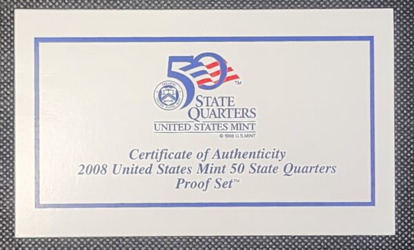 2008 United States Mint 50 State Quarter Proof Set