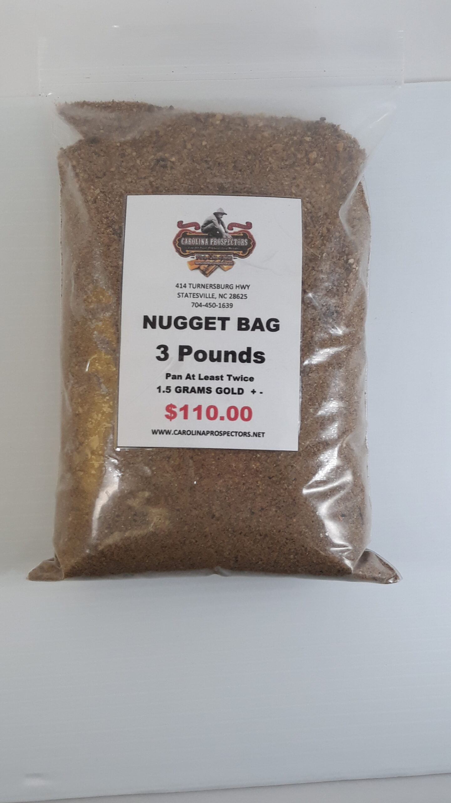 Paydirt - Bag 3 Pound Bag Small Nugget Bag (1.4 Grams +-) (USPS Flat Rate  Shipping Approx. $9) - Carolina Prospectors, LLC