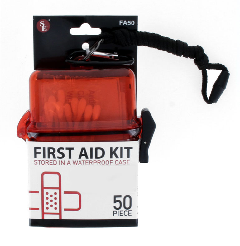 50Pc First Aid Kit Stored in a Waterproof Case