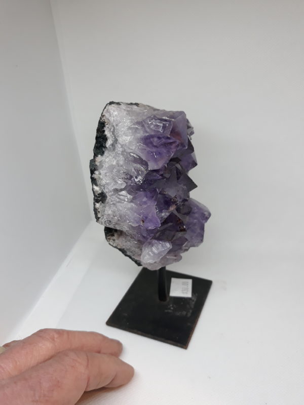 AMETHYST CRYSTALS on metal stand