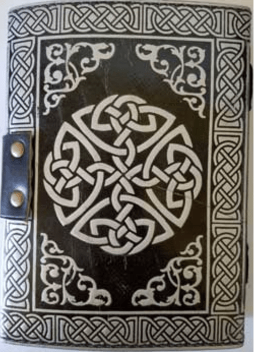 Black/ Silver Pentagram Leather Blank Book w/ Latch
