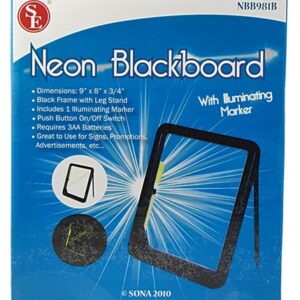 9” x 8” x 3/4” Neon Blackboard with One Illuminating Marker