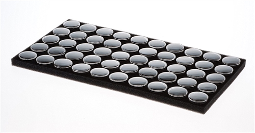 50Pc 1-1/8" x 1/2" Black Gem Holder in a Black Foam and tray
