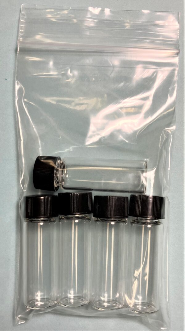 vials pack of 5 glass